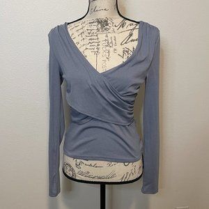 Long-sleeved wrap top